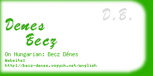 denes becz business card